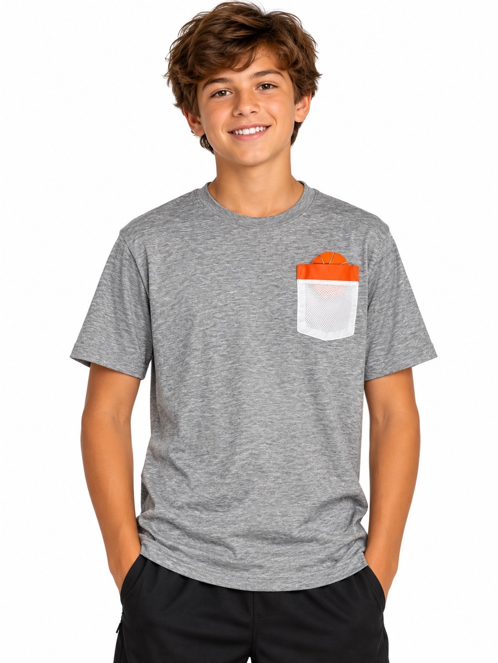 NIKE THHR NIKE TEE Youth XL Gray Short Dri-Fit T-Shirt Basketball